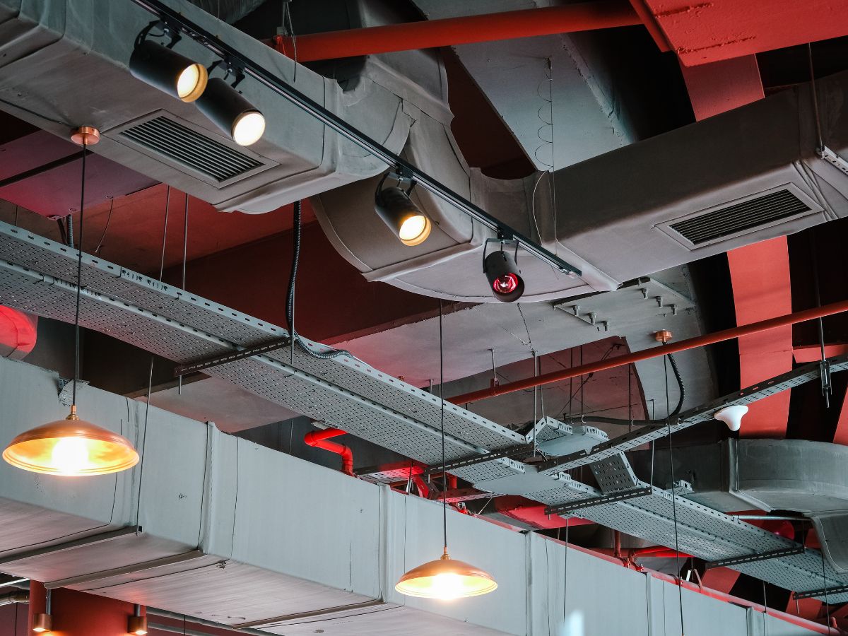 the rceiling of a restaurant