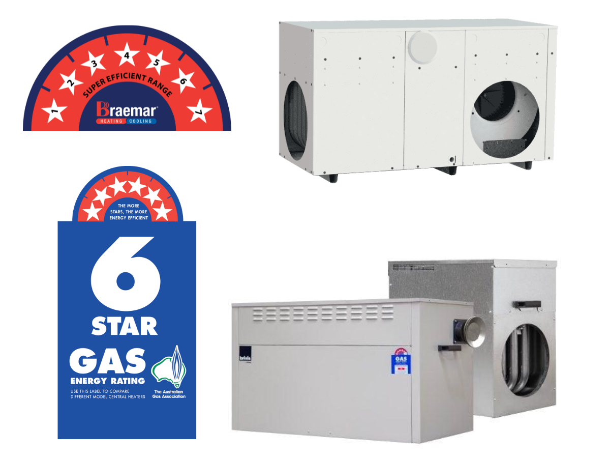 6 and 7 star energy rating for gas ducted systems